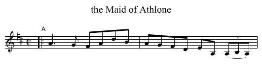 the Maid of Athlone - staff notation