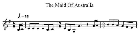 The Maid Of Australia - staff notation