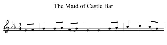 The Maid of Castle Bar - staff notation