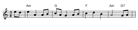 the Maid of Culmore - staff notation