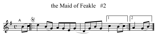 the Maid of Feakle   #2 - staff notation