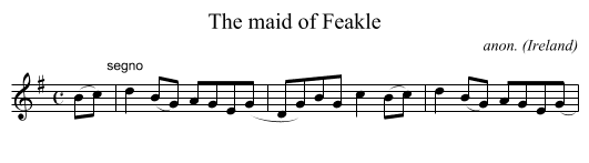 The maid of Feakle - staff notation
