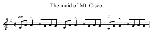 The maid of Mt. Cisco - staff notation