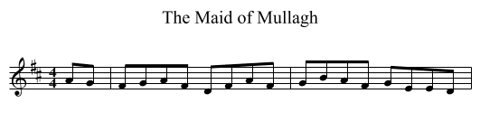 The Maid of Mullagh - staff notation
