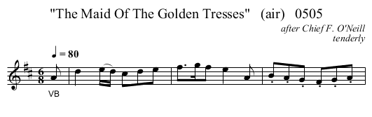 The Maid Of The Golden Tresses   (air)   0505 - staff notation
