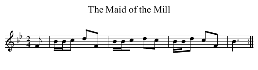 The Maid of the Mill - staff notation