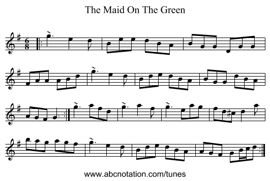 The Maid On The Green - staff notation