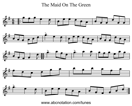 The Maid On The Green - staff notation