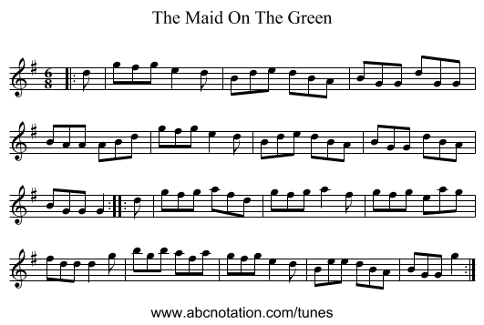 The Maid On The Green - staff notation