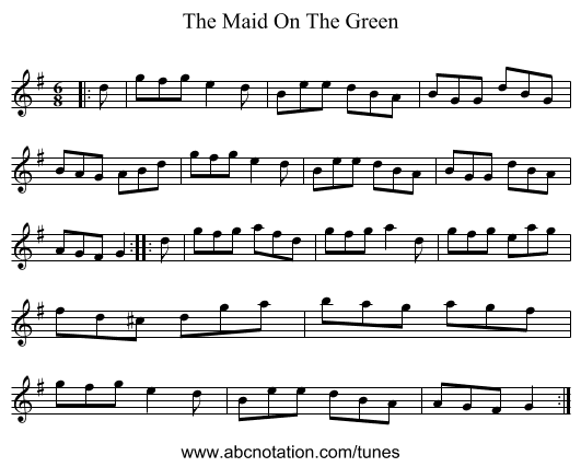The Maid On The Green - staff notation