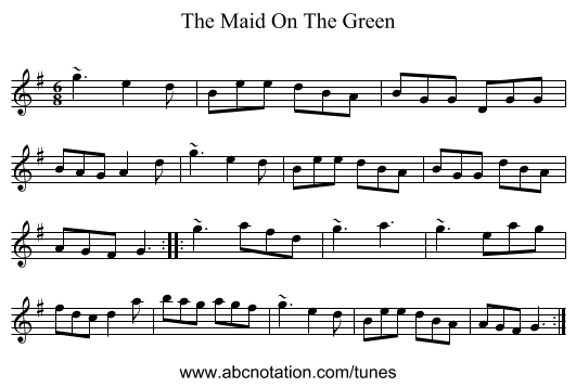 The Maid On The Green - staff notation