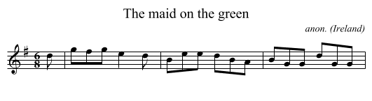 The maid on the green - staff notation