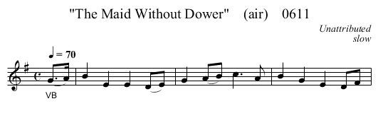 The Maid Without Dower    (air)    0611 - staff notation