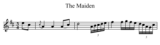 The Maiden - staff notation