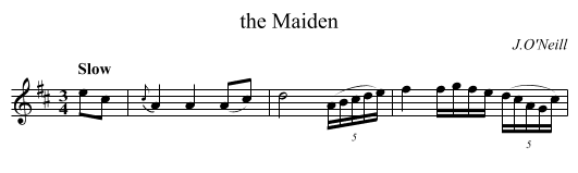 the Maiden - staff notation