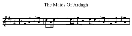 The Maids Of Ardagh - staff notation