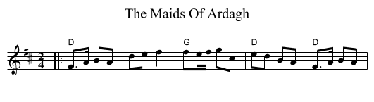 The Maids Of Ardagh - staff notation