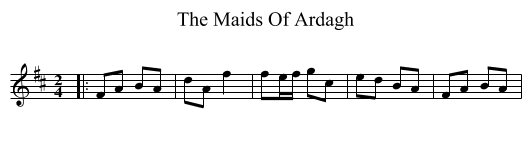 The Maids Of Ardagh - staff notation