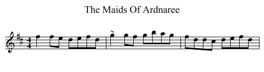 The Maids Of Ardnaree - staff notation