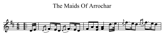 The Maids Of Arrochar - staff notation