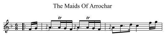 The Maids Of Arrochar - staff notation