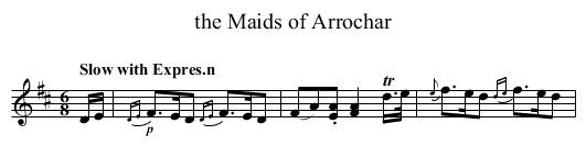 the Maids of Arrochar - staff notation