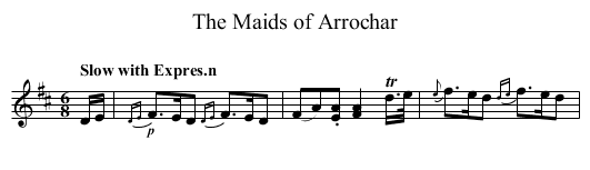 The Maids of Arrochar - staff notation