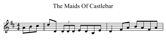 The Maids Of Castlebar - staff notation
