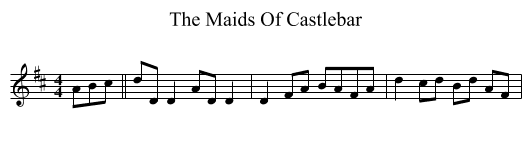 The Maids Of Castlebar - staff notation