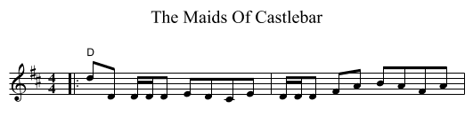 The Maids Of Castlebar - staff notation