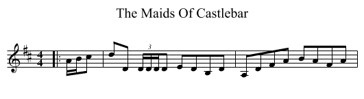 The Maids Of Castlebar - staff notation