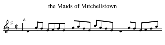 the Maids of Mitchellstown - staff notation