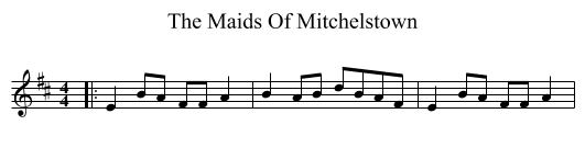 The Maids Of Mitchelstown - staff notation