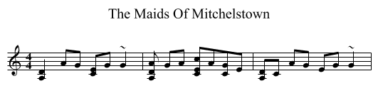 The Maids Of Mitchelstown - staff notation