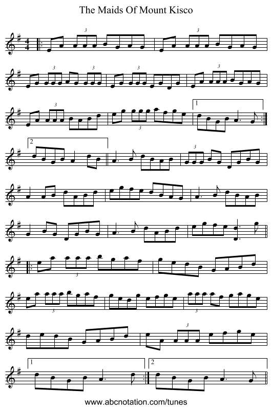 The Maids Of Mount Kisco - staff notation