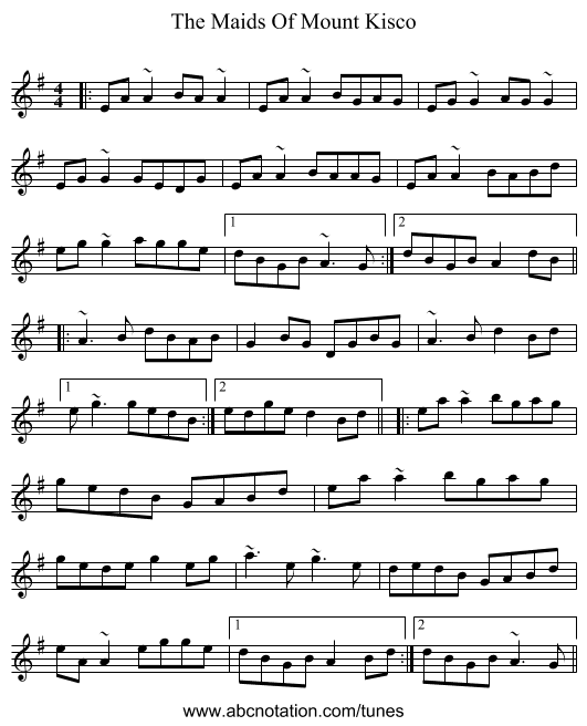 The Maids Of Mount Kisco - staff notation