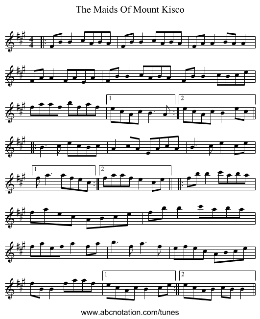 The Maids Of Mount Kisco - staff notation