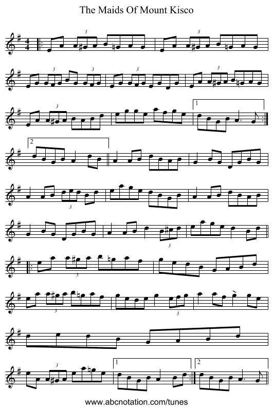 The Maids Of Mount Kisco - staff notation