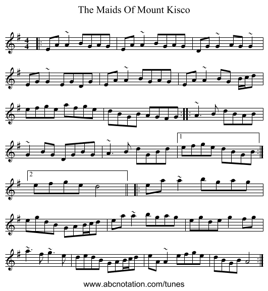 The Maids Of Mount Kisco - staff notation
