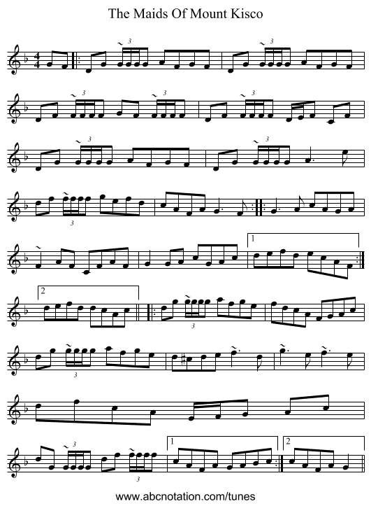 The Maids Of Mount Kisco - staff notation