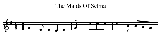 The Maids Of Selma - staff notation