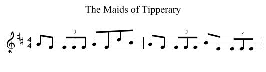 The Maids of Tipperary - staff notation