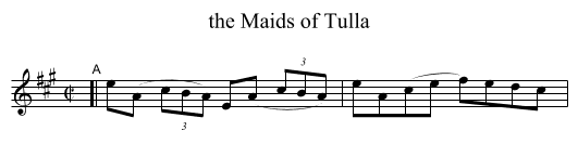 the Maids of Tulla - staff notation