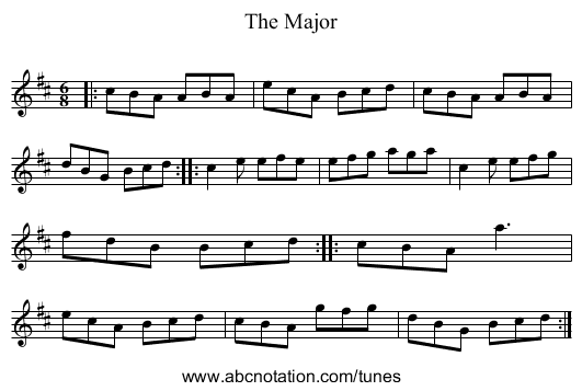 The Major - staff notation