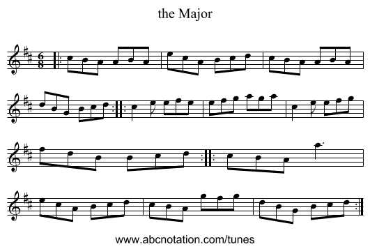 the Major - staff notation