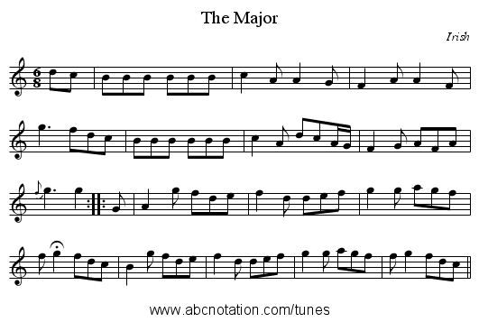 The Major - staff notation