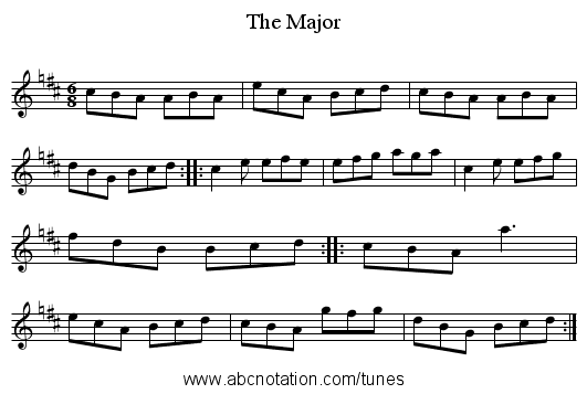 The Major - staff notation