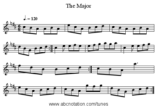 The Major - staff notation