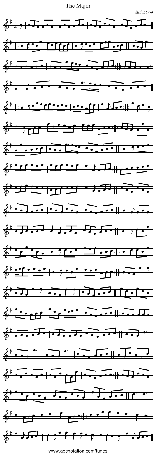 The Major - staff notation