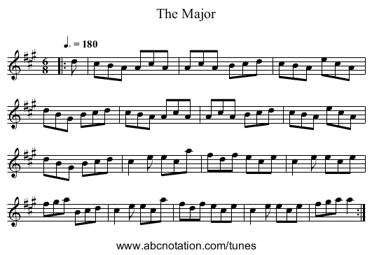 The Major - staff notation